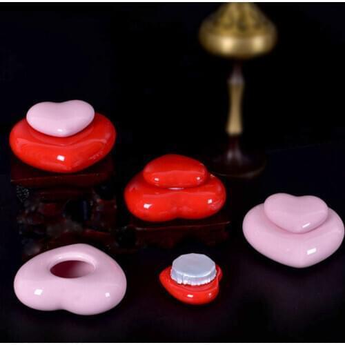 50ML Porcelain Heart box Tea Rouge Love pot Cosmetics Gift Jewelry box Packaging box Ceramic Jar
