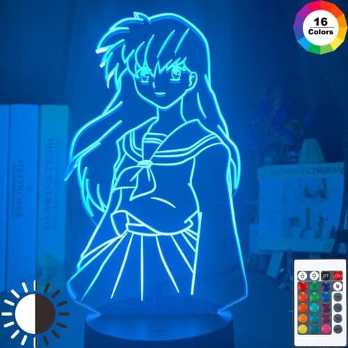 Kagome Higurashi Figure Girls Led Night Light for Dorm Decor Light Cool Birthday Gift for Child Kids Nightlight 3d Lamp Inuyasha