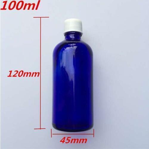 10 pcs 45x120 mm Dark Blue 100ml Glass Personal Care Perfume Bottles DIY White Plastic Common Cap&Plugs Essential Oil Bottles