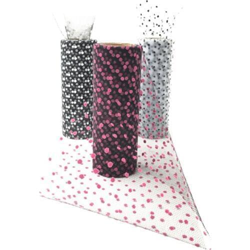 HAOCHU 6 inch Wide Organza Fabric Netting for Wedding Marriage Tutu Chair Sashes Tulle Roll Spool Lace Birthday Decor Red White