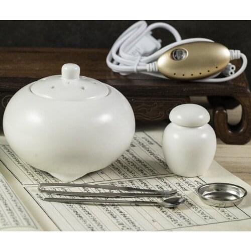 Ceramic Incense Burner Charcoal Ash Tray Smoke Fountain Electrical Zen Incense Burner Wood Incense Encensoir Room Smell AC50IB