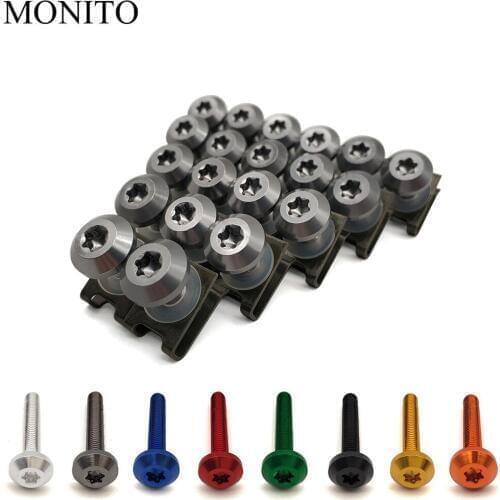 20pcs M6 Motorcycle Fairing Bolts Nut Kit Body Fastener Clips Screws For yamaha aerox155 mt03 aerox 155 yz 125 fz8 xsr700 XSR900