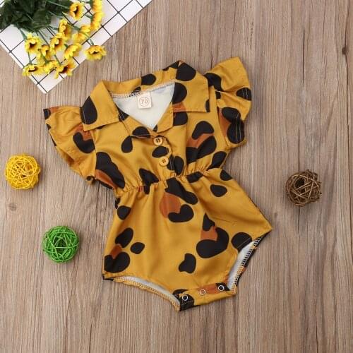 Summer Infant Newborn Baby Girl Clothing Leopard Heart Ruffles Baby Girls Rompers Valentines Day Clothes For Baby Girl Summer