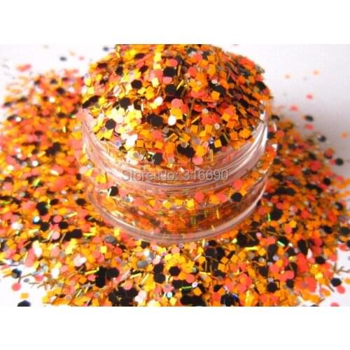 Matte Neon Mixed Colors Solvent Resistant Glitter Hexagon Strip Spangles Shapes for Nail Polish&Gel Acrylic Nail G386