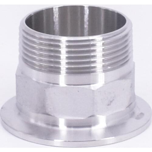 1/2" 3/4" 1" 1-1/4" 1-1/2" 2" BSPT Male 1.5" 2" 2.5" Tri Clamp Hex Nut Coupler SUS304 Stainless Sanitary Connector Homebrew
