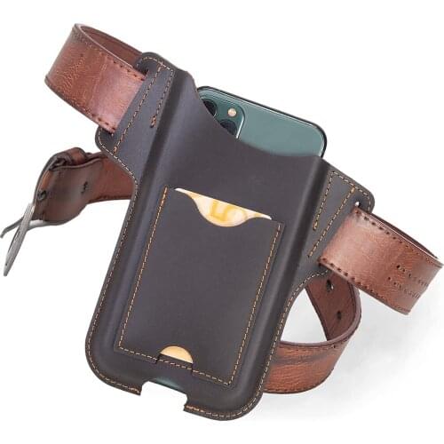 EASYANT Men Leather Phone Holster, Cell Phone Holster for Belt Loop, Waist Card Bag with Phone Belt Holster Pouch for iPhone
