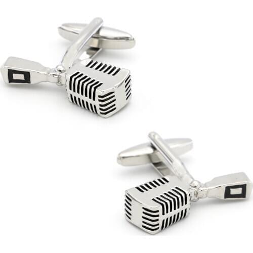 Mens Microphone Cuff Links Copper Material Black Color
