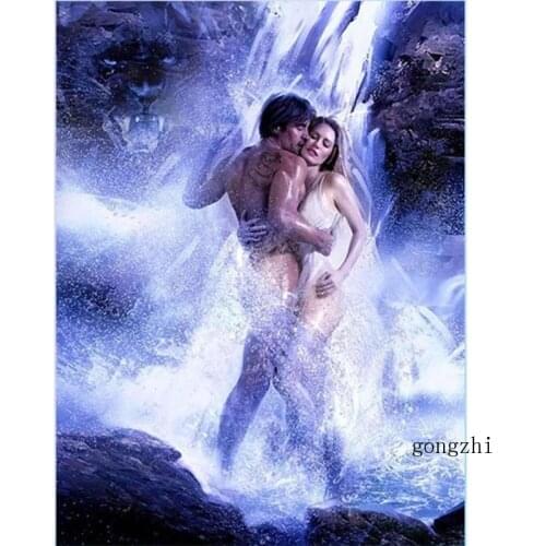 Diy Full Square Round Diamond Painting Embroidery Pattern Cross Stitch Waterfall Sexy Woman Diamond Mosaic Needlework Home Decor