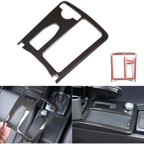 Car Sticker Frame Trim Styling Carbon fiber Multimedia Handrest Panel Covers For Mercedes Benz W204 W212 C Class E Class