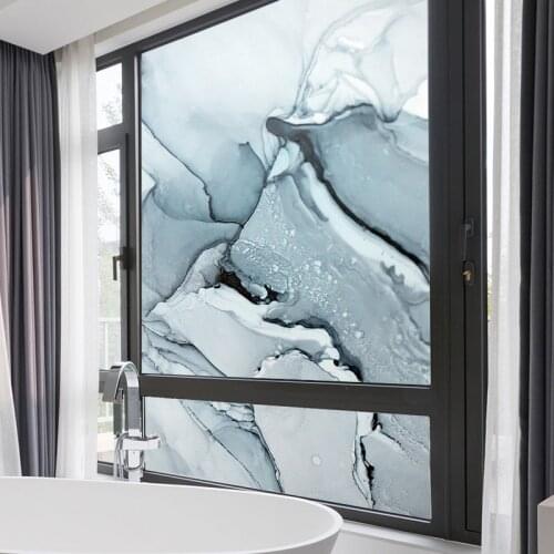 Window Film Privacy Marble Grain Glass Sticker UV Blocking Heat Control Window Coverings Window Tint for Homedecor