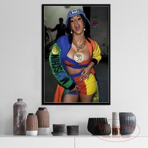 Cardi B Rap Music Singer Rapper Hip Hop Posters And Prints Canvas Painting Wall Pictures For Living Room Decorative Home Decor