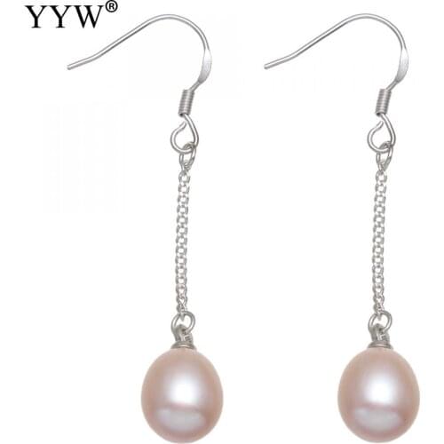 Freshwater Pearl Drop Earring Natural For Woman Purple For Holiday Party Elegant Earring Wedding Banquet Female Gifts Jewellery