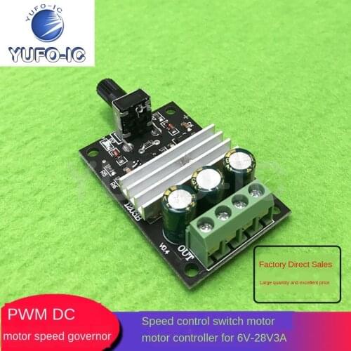 Free Ship 1PCS PWM DC Motor Speed Controller 6v12v24v28v 3A Speed Switch Motor Controller
