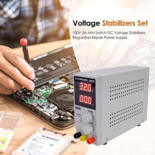 100V 3A Adjustable Digital DC Power Supply Switching DC Voltage Regulators with LED Display Laptop Repair Rework Tool