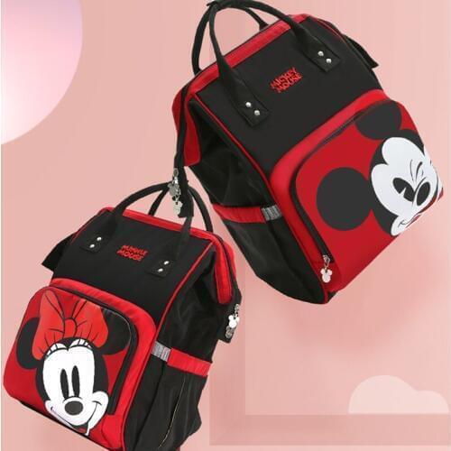 Disney Minnie Mickey Diaper Bag Backpack USB Bottle Insulation Bags Big Capacity Backpacks Feeding Baby Care Mummy Nappy Bag