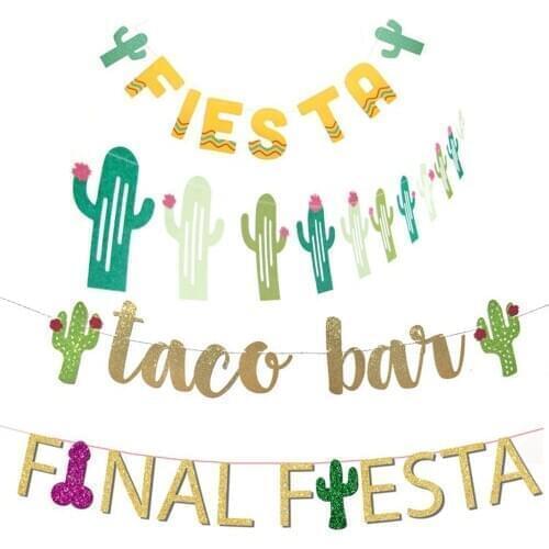 2020 Wedding Banner Glitter Final Fiesta Banner Paper Garland Mexican Party Decorations Supplies Wedding Event Twinkle Banners