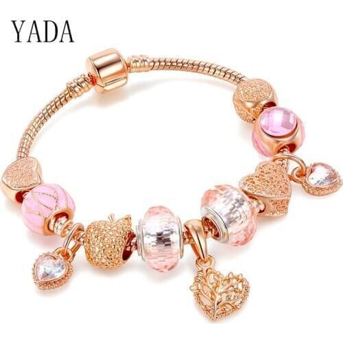 YADA Gifts Heart Tree of Life Bracelets&Bangles Charm For Women Friendship Bracelet Casual Jewelry Pulseria Feminina BT200188