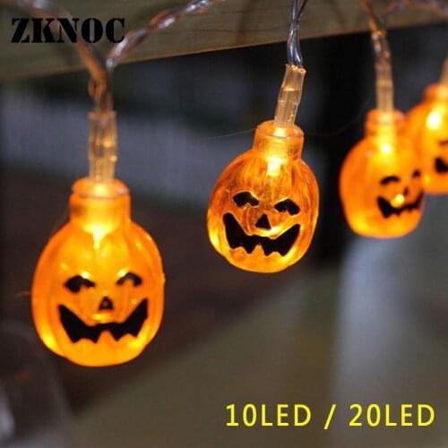 ZKNOC LED Pumpkin Light string Fairy String Light Lamp for Halloween Holiday Party Decoration supplies 10 / 20LED
