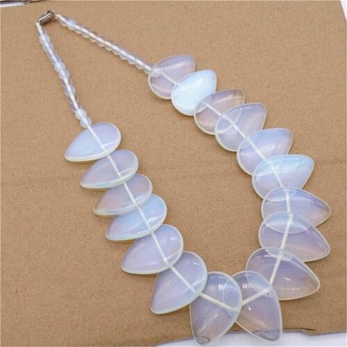 1 Strand 31x22x6mm Wholesale White Opal Teardrop Pendant Necklace Jewelry Ornaments 16.5inch S302