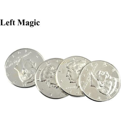 1Pcs Double Face Magic Coin Trick Half Dollar 2 Sides Head magician Prop Coin Magic Tricks Funny Magia Coin Toys