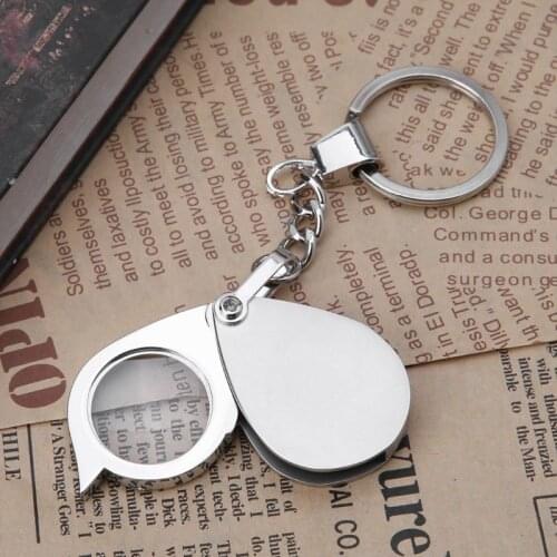 10X Portable Metal Magnifier Reading Map Jewelry Folding Keychain Loupe Magnifying Glass Lens Dropship