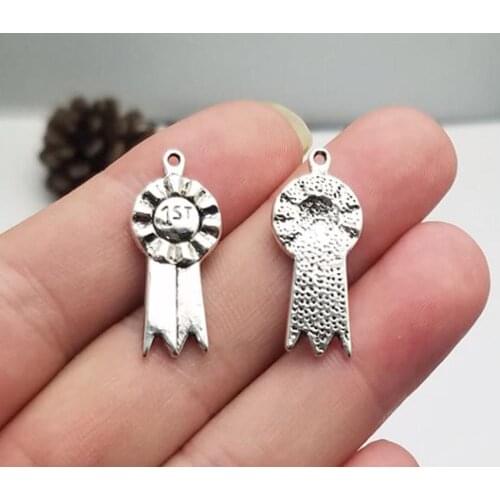 20pcs/lot--27x12mm, 1st chams,Antique silver plated 1st medal award charms,DIY supplies,Jewelry accessories