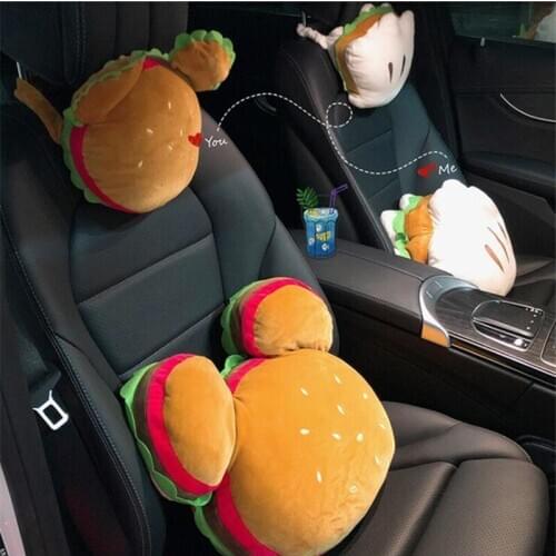 2021 Creative Cute Cartoon Seat Lumbar Cushion Pillow Cute Hamburger Headrest Waist Rest Pillow