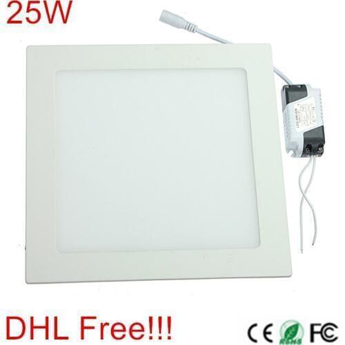 5pcs/Lot 25W Led Panel Light AC85-265V Square Led ceiling Light , Warm White/Natural White/Cold White DHL Free Shipping