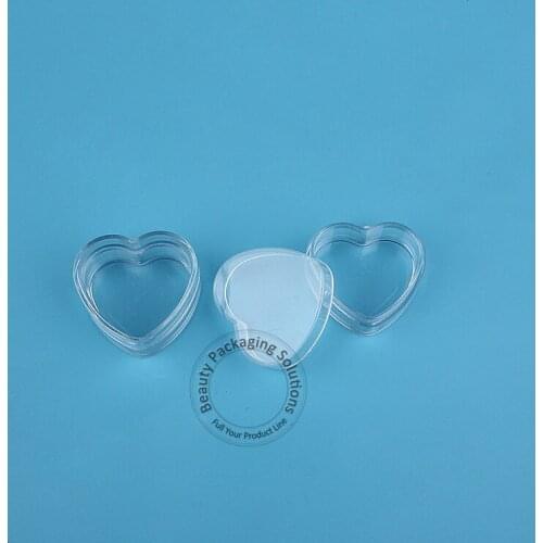 500pcs/Lot Wholesale 5g Heart Shape Facial Cream Jar MinI Plastic Lid Cosmetic Container Small Eyeshadow Pot 5cc Vial