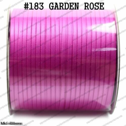 500 yards/Roll 3mm Double Face Satin Ribbon Solid Color Satin Ribbon DIY Handmade Hair Accessories #183 Garden Rose