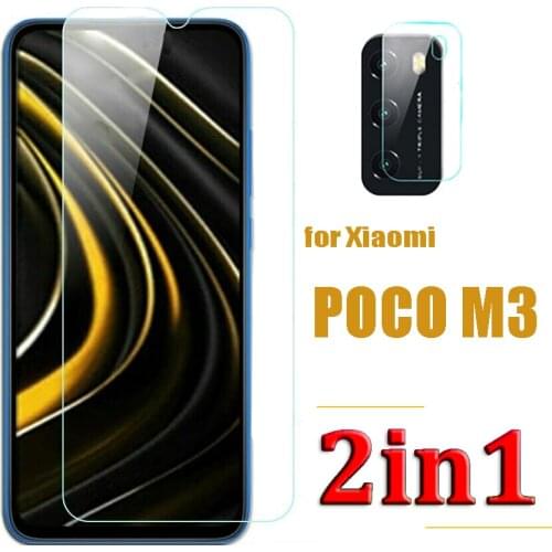 9H Tempered Glass Front Screen Protector and Camera Lens Glass for Xiaomi Poco M3 Explosion Proof Anti Scrach Protectors
