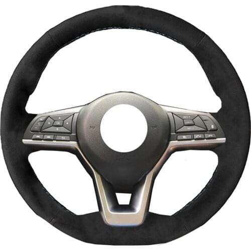 Alcantara Leather Suede Car Steering Wheel Cover for Nissan Kicks X-TRAIL 2017 March Rogue Qashqai Serena