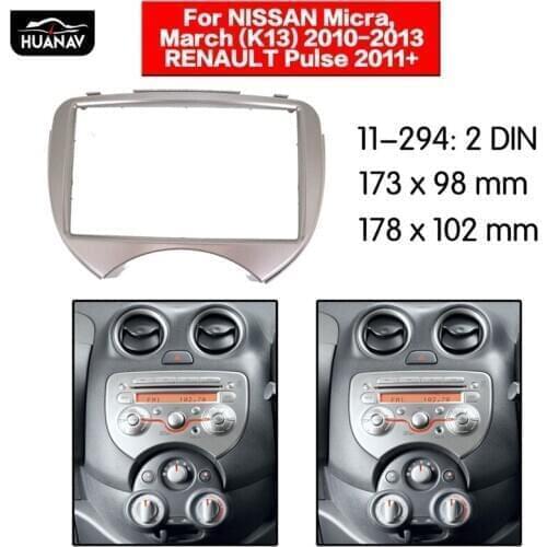 HUANAV Car Radio stereo Fitting installation adapter fascia For NISSAN Micra March (K13) 2010-2013 RENAULT Pulse 2011+ frame