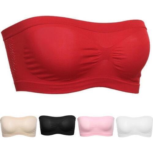 Basic Underwear Strapless Bra Comfortable Tube Top Women Sport Elastic Female Girls Seamless Bandeau Cropped Bras Underwear