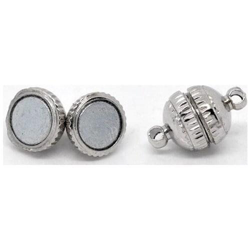 Free Shipping!50pcs Silver Tone Magnetic Clasps Findings 14x8mm