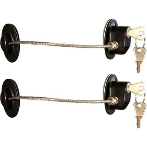 2 Pieces Refrigerator Door Lock Strong Adhesive Freezer Door Lock File Drawer Lock Child Safety Cupboard Lock with Key