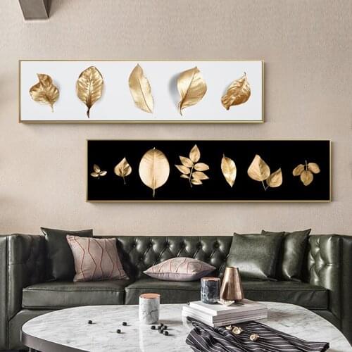 Large Gold Leaf Poster Modern Abstract Wall Art Picture Posters And Prints Canvas Painting Nordic Decoration Home Room Decor