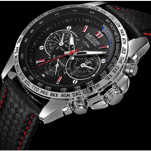 Top mens new fashion megir brand design business army men male clock casual military luxury wrist quartz sport gift watch 1010