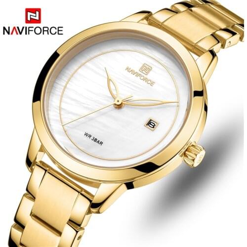 NAVIFORCE Watch Women Steel Lady Stainless Wrist watch Fashion Waterproof Ladies Watches Simple Blue Clock Girl Relogio Feminino