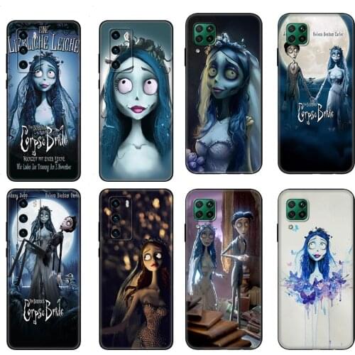 Black tpu Case For Huawei P30 Lite P30 Pro P40 Case For Huawei P40 LITE E P Smart 2020 Case Cover Corpse Bride