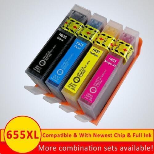 Xiangyu free shipping 4 Compatible for HP655 for hp 655 for hp655xl 655xl ink cartridge for HP3525/4615/4625/5525/6520/6600/7110