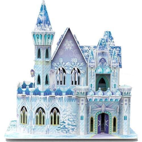 Kids 3D Stereo Puzzle Castle Model Jigsaw Puzzle DIY Mini Diamond Blocks Bricks Building Toy For Child Interesting Toy Kids Gift