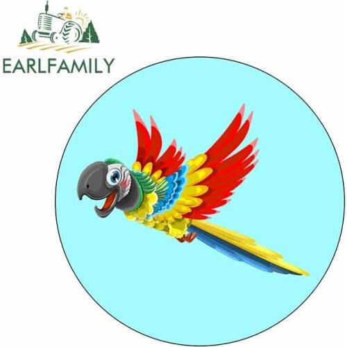 EARLFAMILY 13cm x 13cm for Colorful Parrot Bird Tropical Funny Car Stickers Vinyl Windshield RV VAN Car JDM Accessories Graphics