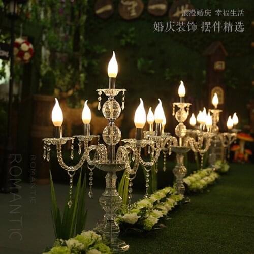 75cm Tall 5-arms Crystal candelabra Table Centerpiece aisle road leads