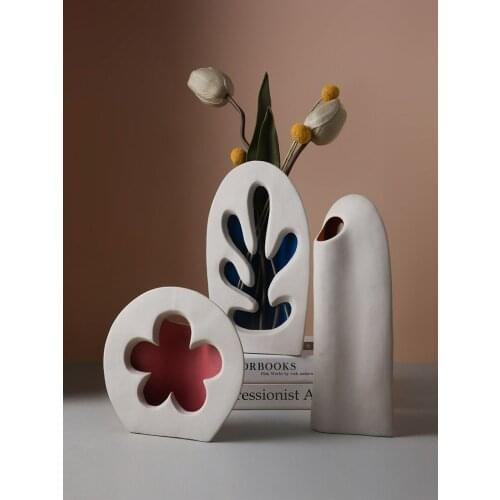 Ceramic Minimalist Vases Decorative Art High Quality Vase Nordic Cute Creative Bedroom Adornos Para Casa Wedding Decor EB5HP