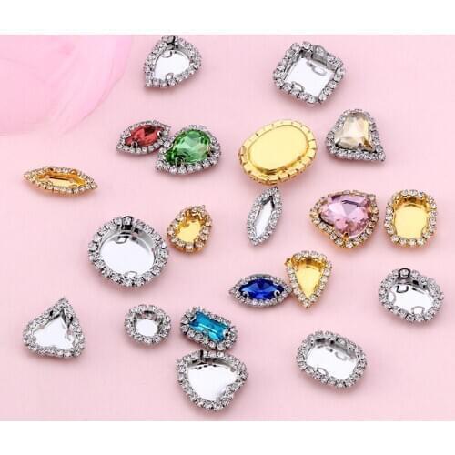 Golden Color Copper Claws Rhinestones Decoration Sew On Stones Base Round Shape Strass Container Bases DIY Accessories