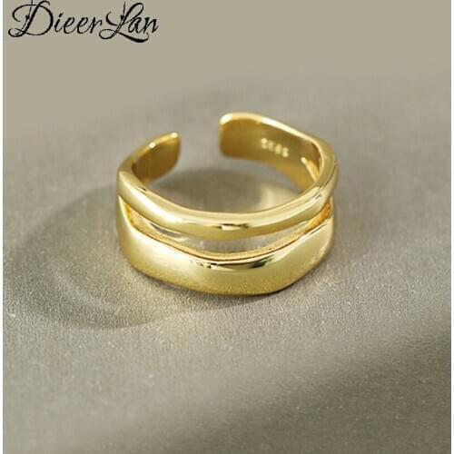 Fashion Vintage 925 Sterling Silver Hollow Big Chains Rings For Women Punk Thai Silver Resizable Rings