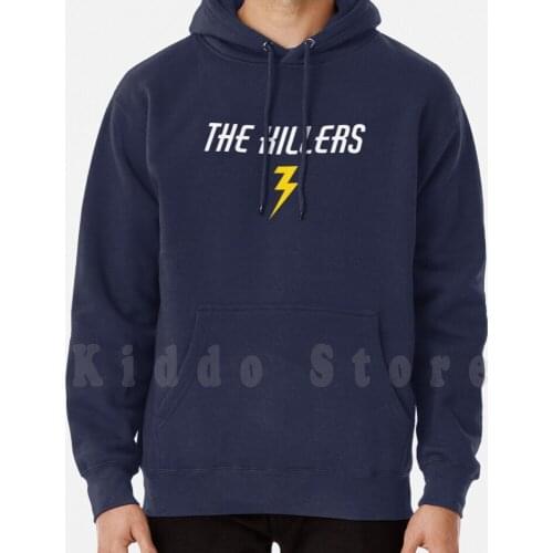 Lightning Bolt Design - Navy hoodie long sleeve Lightning Bolt Brandon Flowers Ronnie Vannucci Mr