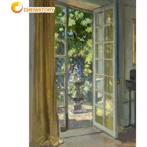 CHENISTORY Landscape DIY Painting By Numbers Flowers Canvas Pictures Oil Painting For Living Room Wall Art Home Decoration Art