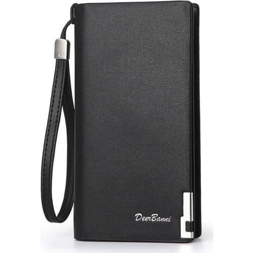 2020 new business long wallet men coin purse zipper clutch bag multi-card position large capacity clutch thin leather wallet